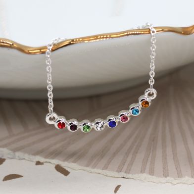 Silver Plated Rainbow Crystal Necklace by Peace of Mind